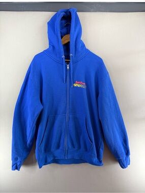 Monty Python Men Hoodie Zip Spamalot Blue Size Large Logo